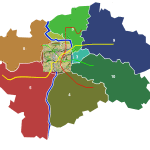 Dělení Prahy na správní celky. Nejdůležitější oblast působení tlumočníka němčiny je na Praze 1. Samozřejmostí je účast na jednáních a při soudních stáních ve všech částech Prahy, nebo ČR.