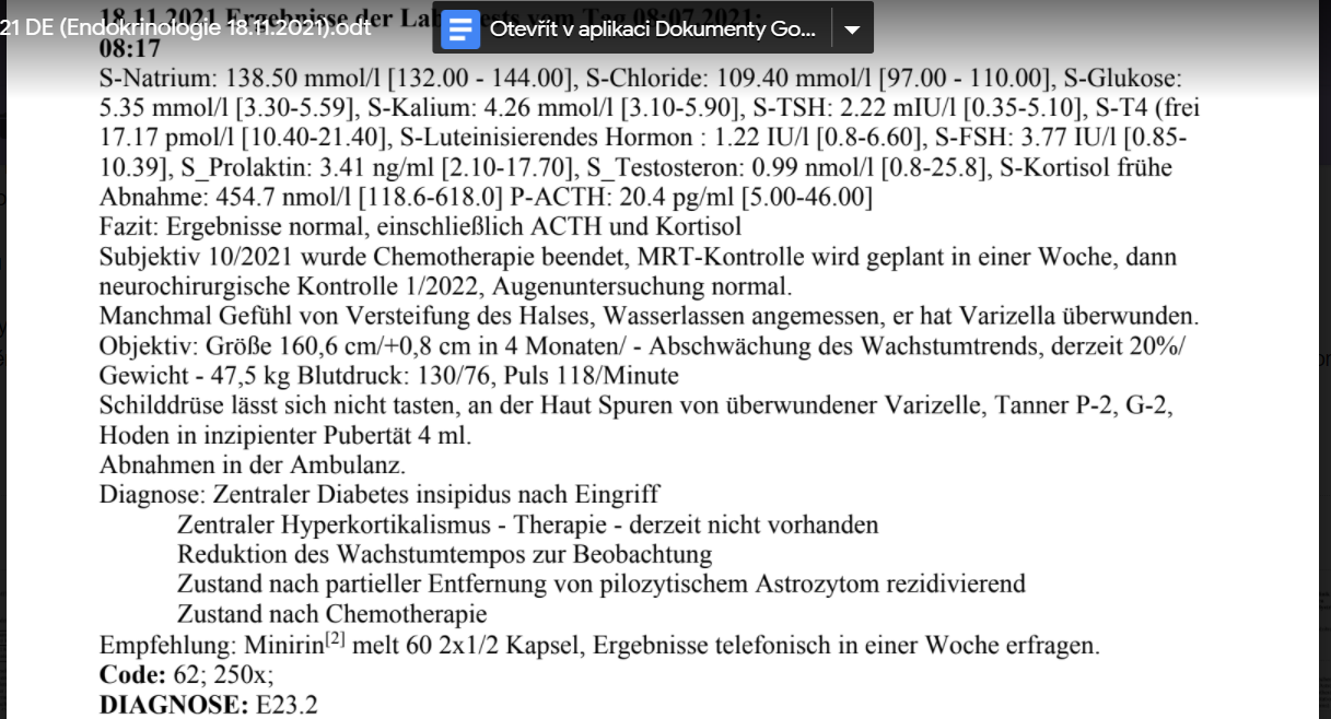 Překlad medicínského textu do němčiny