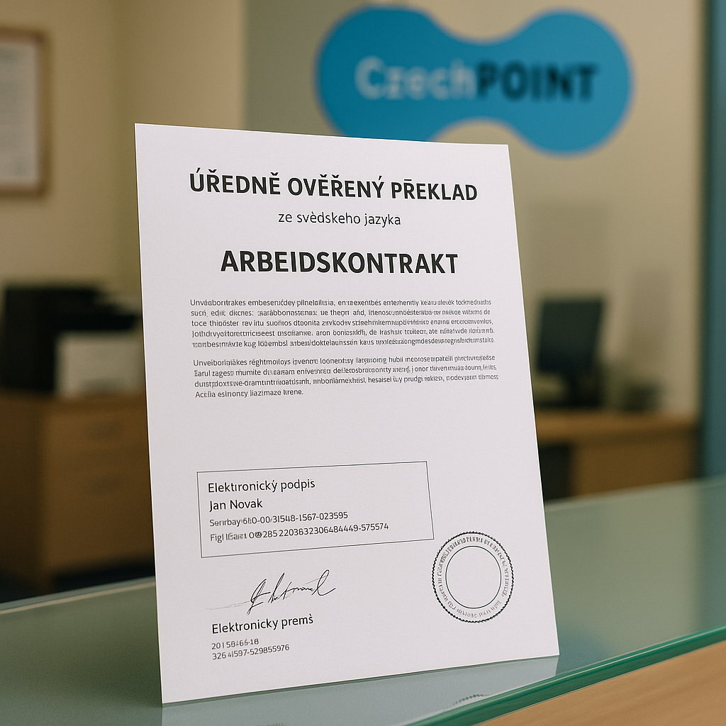 ÚŘEDNÍ PŘEKLAD NORSKO A ŠVÉDSKO – PRACOVNÍ SMLOUVY PRO ČSSZ